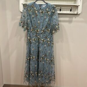 Baltic Born Blue Floral Embroidered Dress
